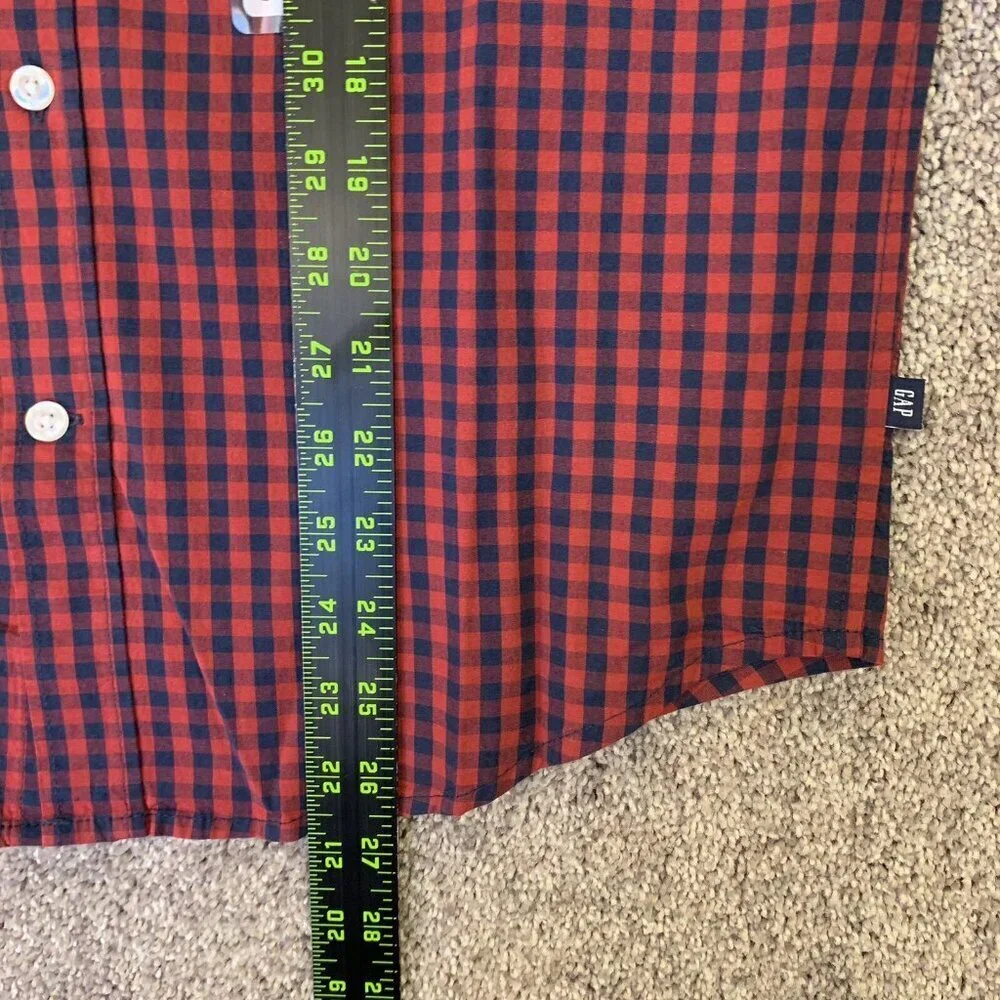 Gap Mens Long Sleeves Poplin Button Up Stretch Plaid Shirt Size S NWT $49